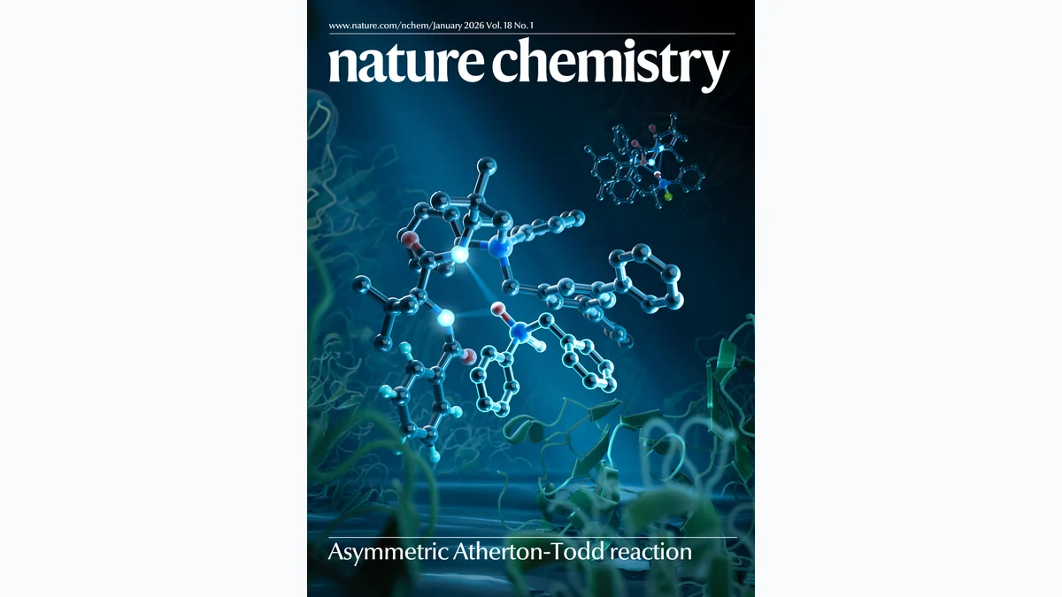 Nature Chemistry Atherton–Todd 不对称催化与磷手性化学封面视觉设计