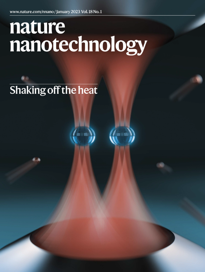 Nature Nanotechnology 封面以两个悬挂球体构成简洁视觉
