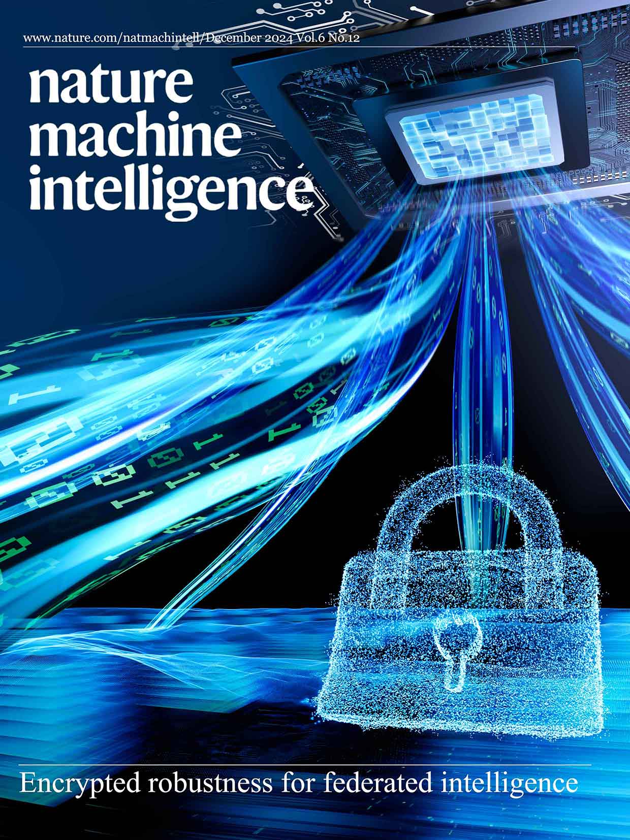Nature Machine Intelligence 数据加密封面设计
