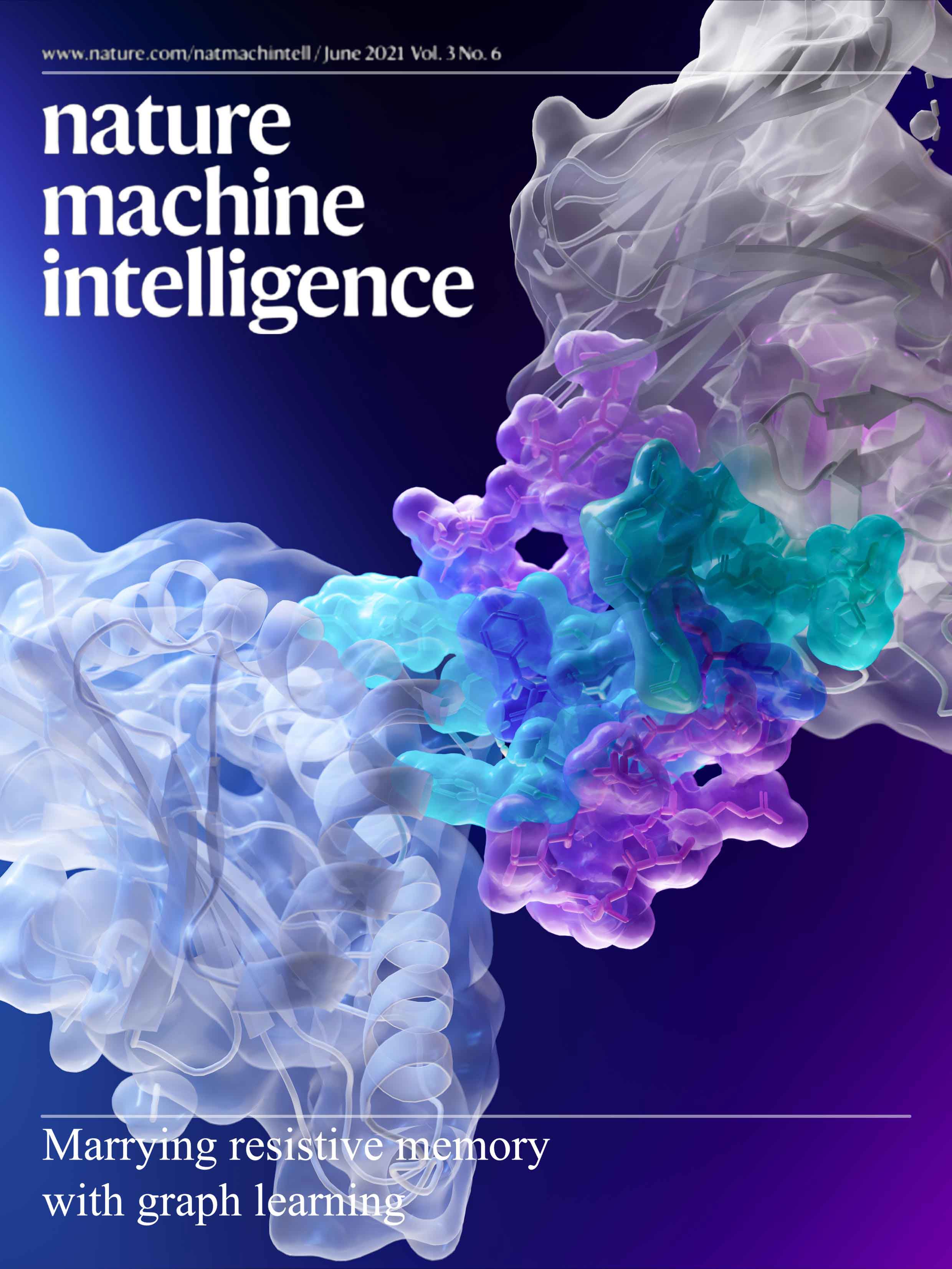 Nature Machine Intelligence 蛋白质结构封面设计