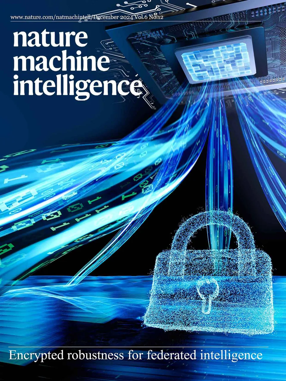 Nature Machine Intelligence 数据加密科研封面设计